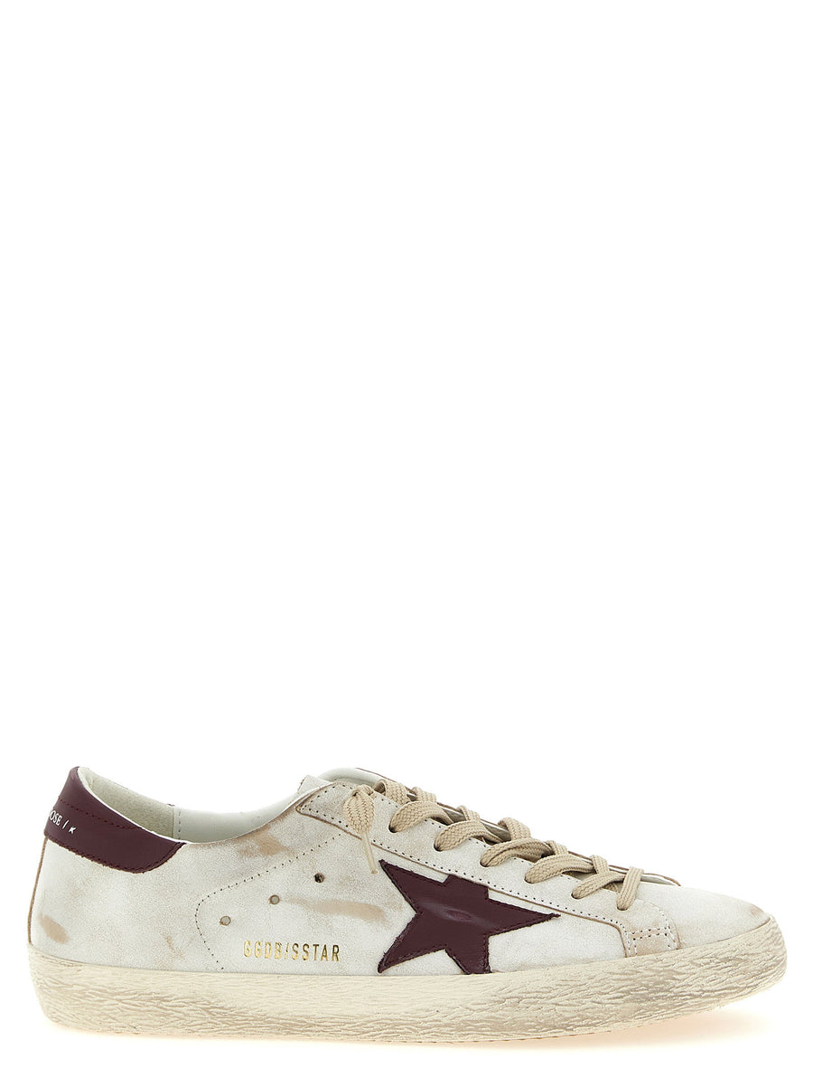 Golden Goose Superstar Leather Sneakers Bordeaux For Men