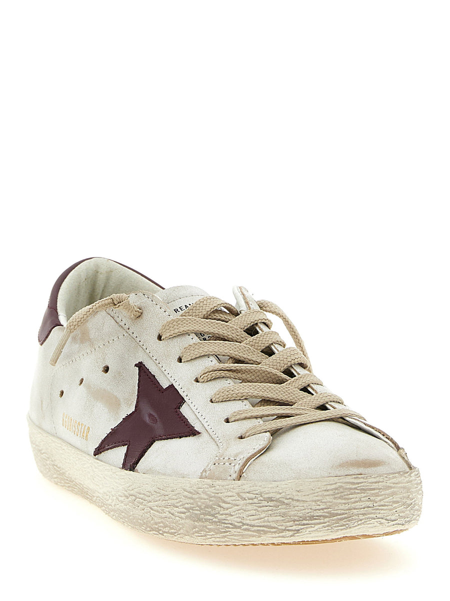 Golden Goose Superstar Leather Sneakers Bordeaux For Men