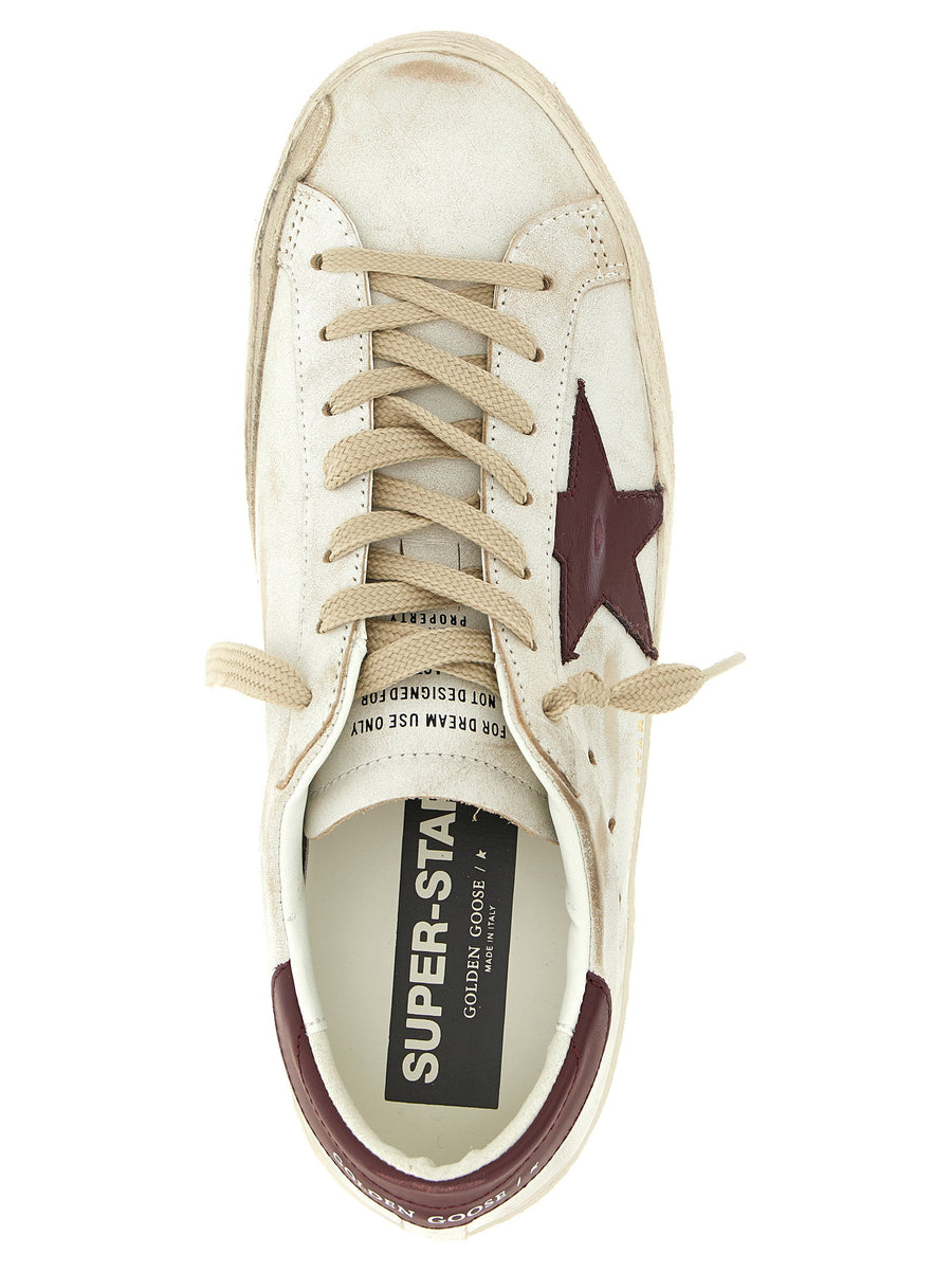 Golden Goose Superstar Leather Sneakers Bordeaux For Men