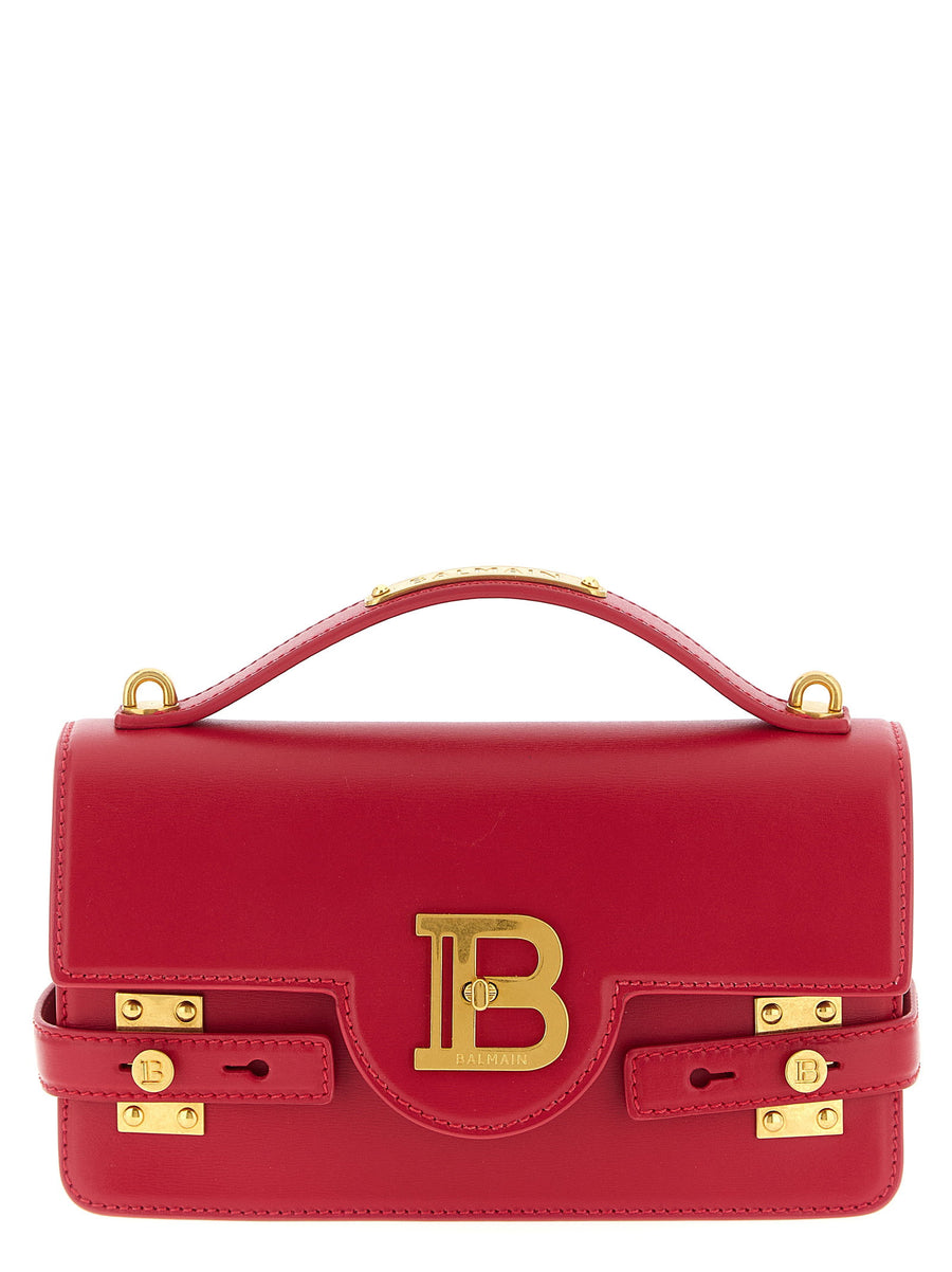 Balmain Bbuzz 24 Handbag Fuchsia Luxurious Calfskin Leather With Removable Handle For Women