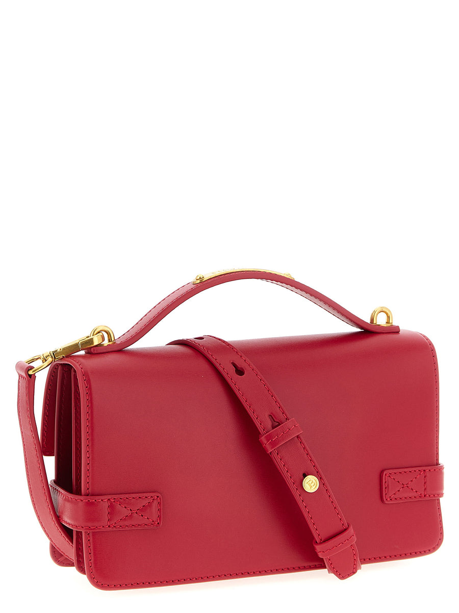 Balmain Bbuzz 24 Handbag Fuchsia Luxurious Calfskin Leather With Removable Handle For Women