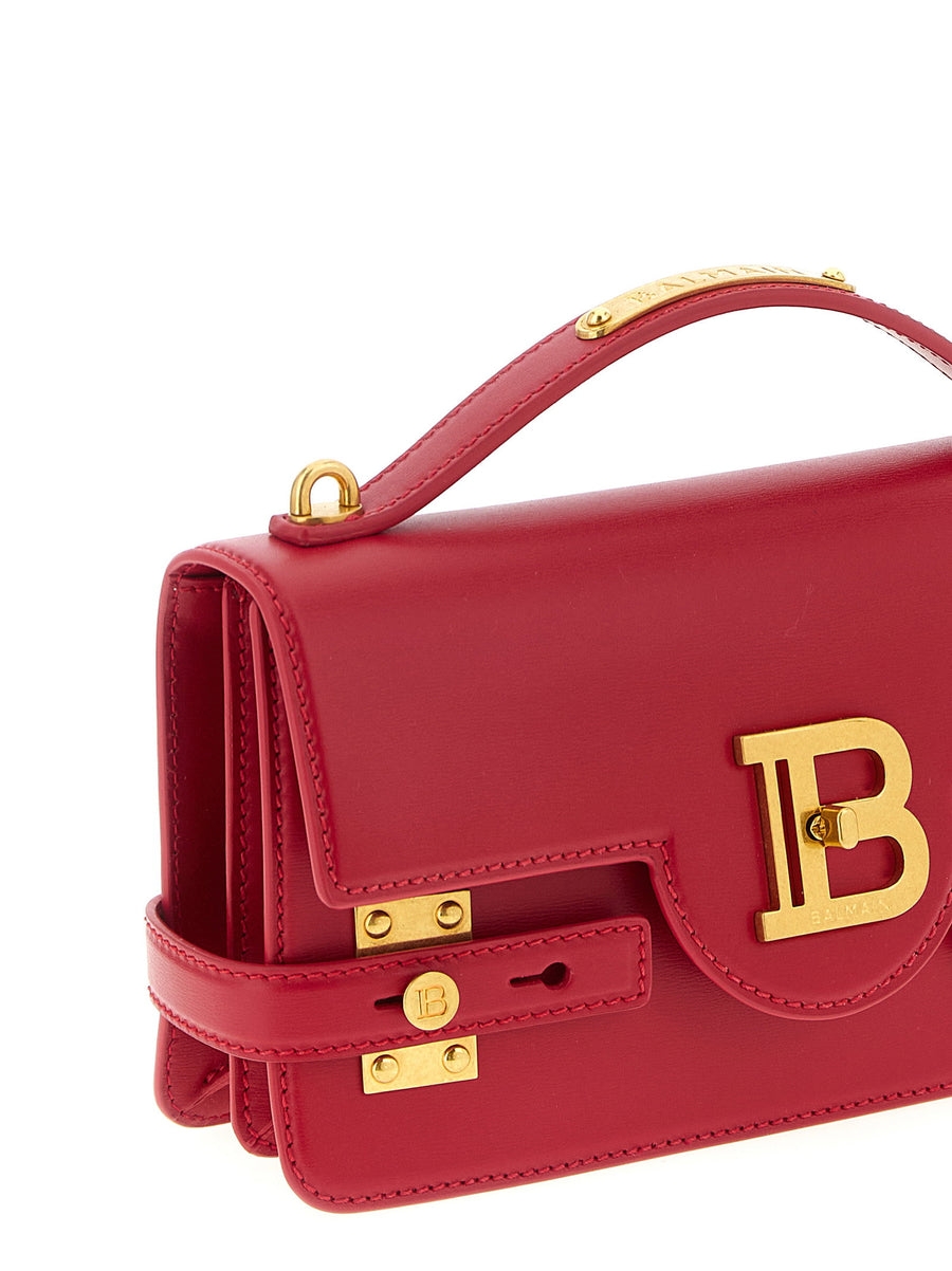 Balmain Bbuzz 24 Handbag Fuchsia Luxurious Calfskin Leather With Removable Handle For Women