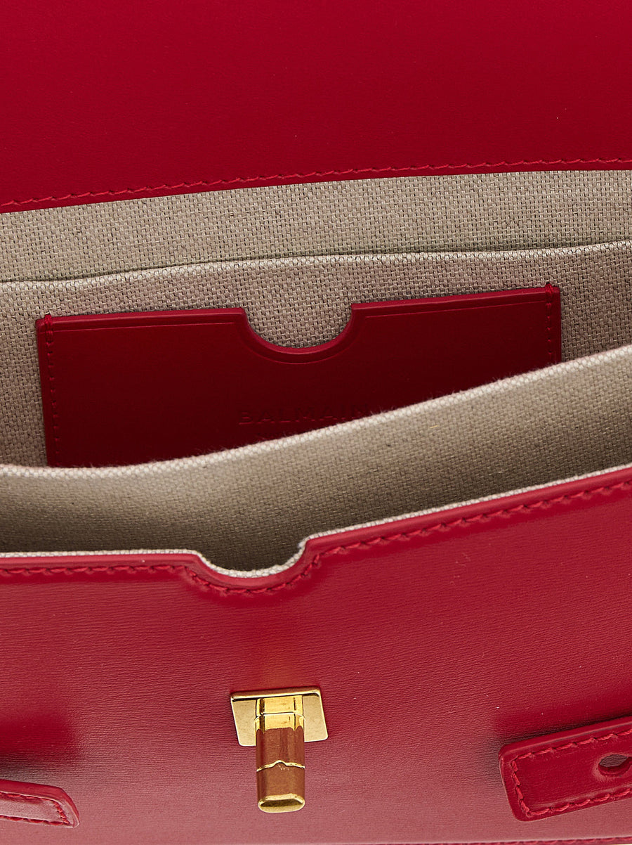 Balmain Bbuzz 24 Handbag Fuchsia Luxurious Calfskin Leather With Removable Handle For Women