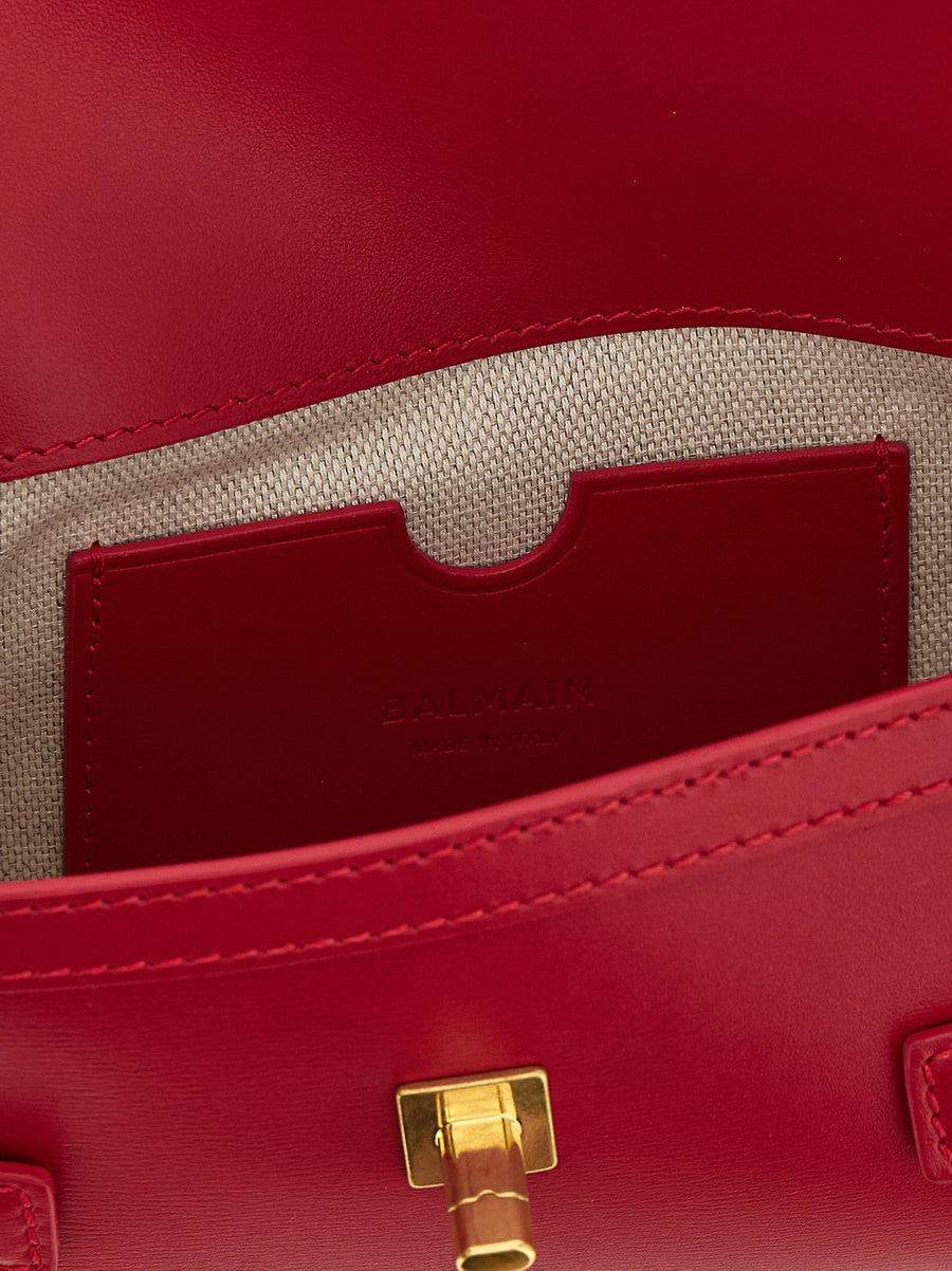 Balmain B-buzz 23 Clutch Fuchsia Calfskin Evening Bag With Removable Chain Strap For Women Luxury