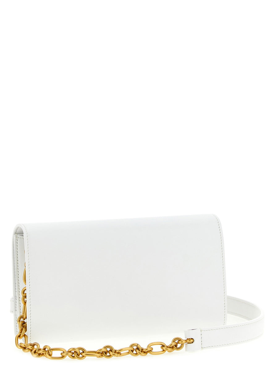 Balmain Shuffle Wallet Chain For Women White Calfskin Leather Removable Strap Luxury Accessory Versatile Day To Night