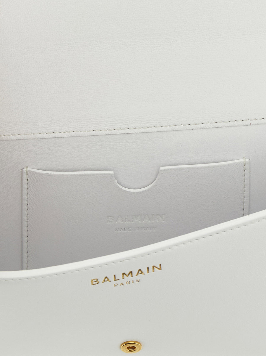 Balmain Shuffle Wallet Chain For Women White Calfskin Leather Removable Strap Luxury Accessory Versatile Day To Night