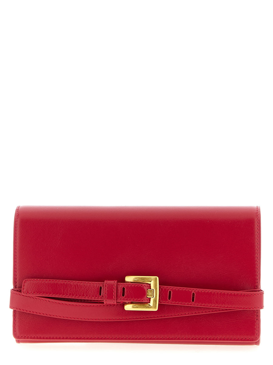 Balmain Shuffle Wallet Chain Fuchsia Calfskin Crossbody Luxury Wallet On Chain For Women