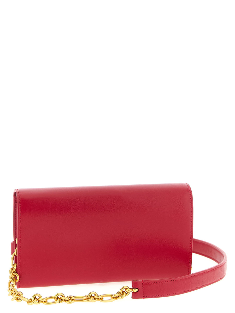 Balmain Shuffle Wallet Chain Fuchsia Calfskin Crossbody Luxury Wallet On Chain For Women