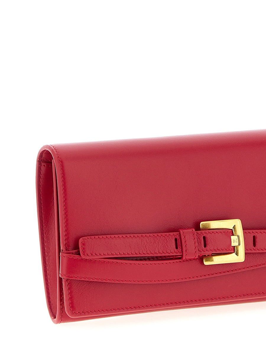 Balmain Shuffle Wallet Chain Fuchsia Calfskin Crossbody Luxury Wallet On Chain For Women