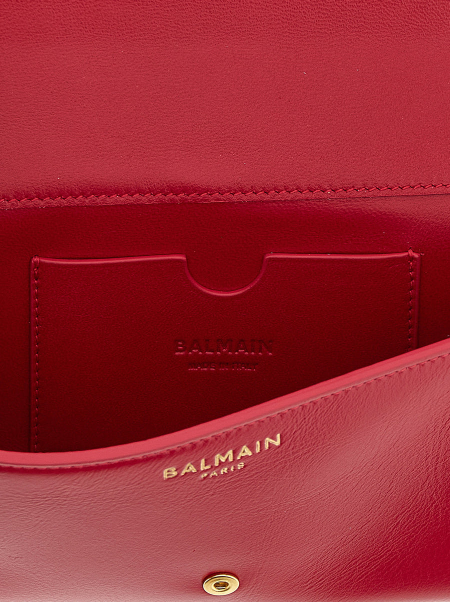 Balmain Shuffle Wallet Chain Fuchsia Calfskin Crossbody Luxury Wallet On Chain For Women