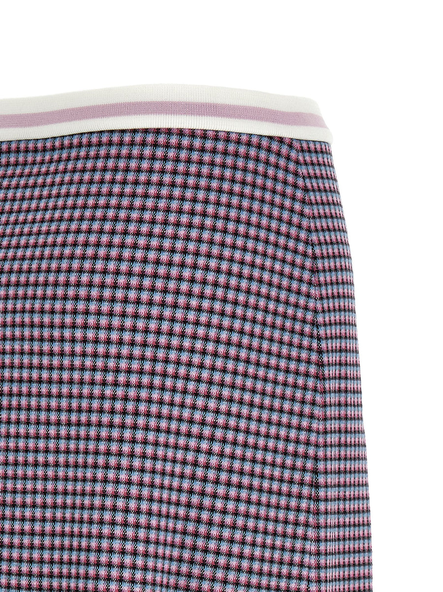 Marni Houndstooth Purple Skirt For Women Luxurious Viscose Blend Soft Drape Modern Chic