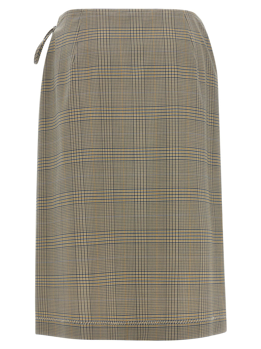 Marni Clement Wool Blend Skirt For Women Professional Wallet Style With Front Pleats And Side Lace Closure