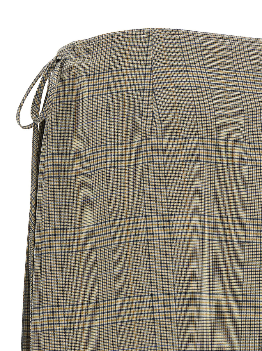 Marni Clement Wool Blend Skirt For Women Professional Wallet Style With Front Pleats And Side Lace Closure