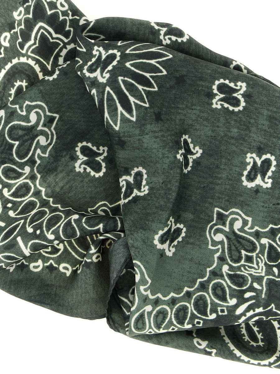 Golden Goose Green Paisley Silk Scarf Italian Made 70x70 One Size