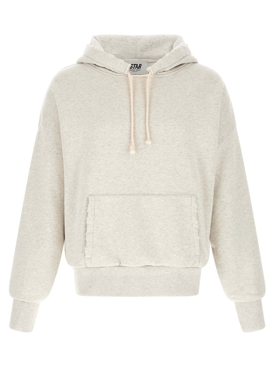 Golden Goose Star Hoodie Unisex Cotton Gray With Relaxed Fit