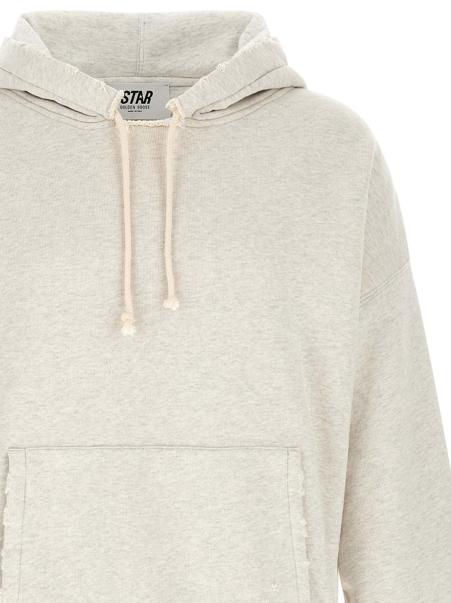 Golden Goose Star Hoodie Unisex Cotton Gray With Relaxed Fit