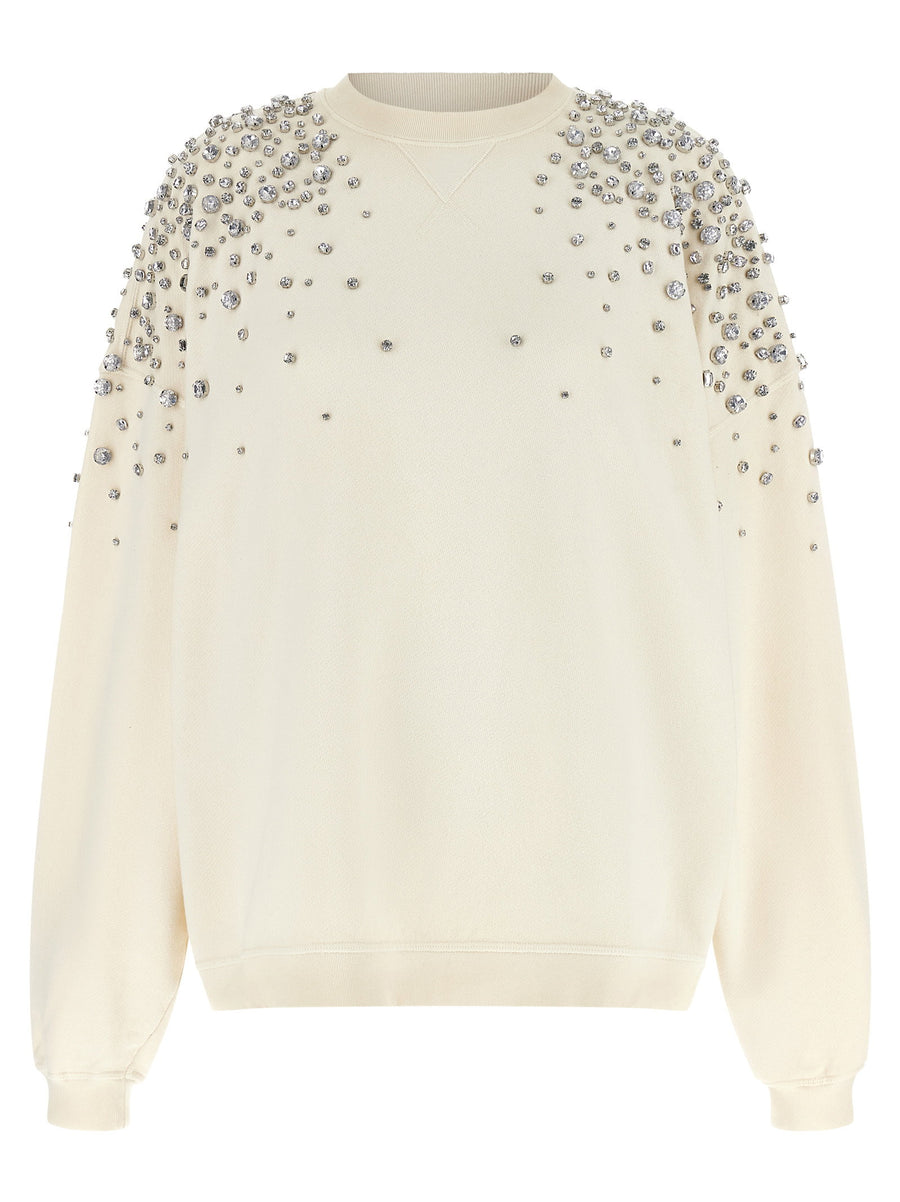 Golden Goose Journey White Cotton Sweatshirt Oversized Crew Neck