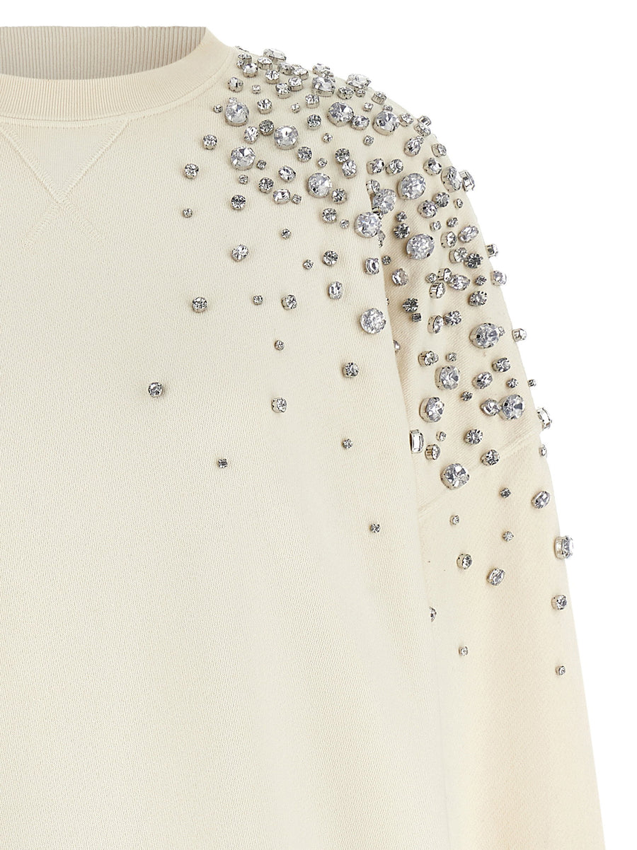 Golden Goose Journey White Cotton Sweatshirt Oversized Crew Neck