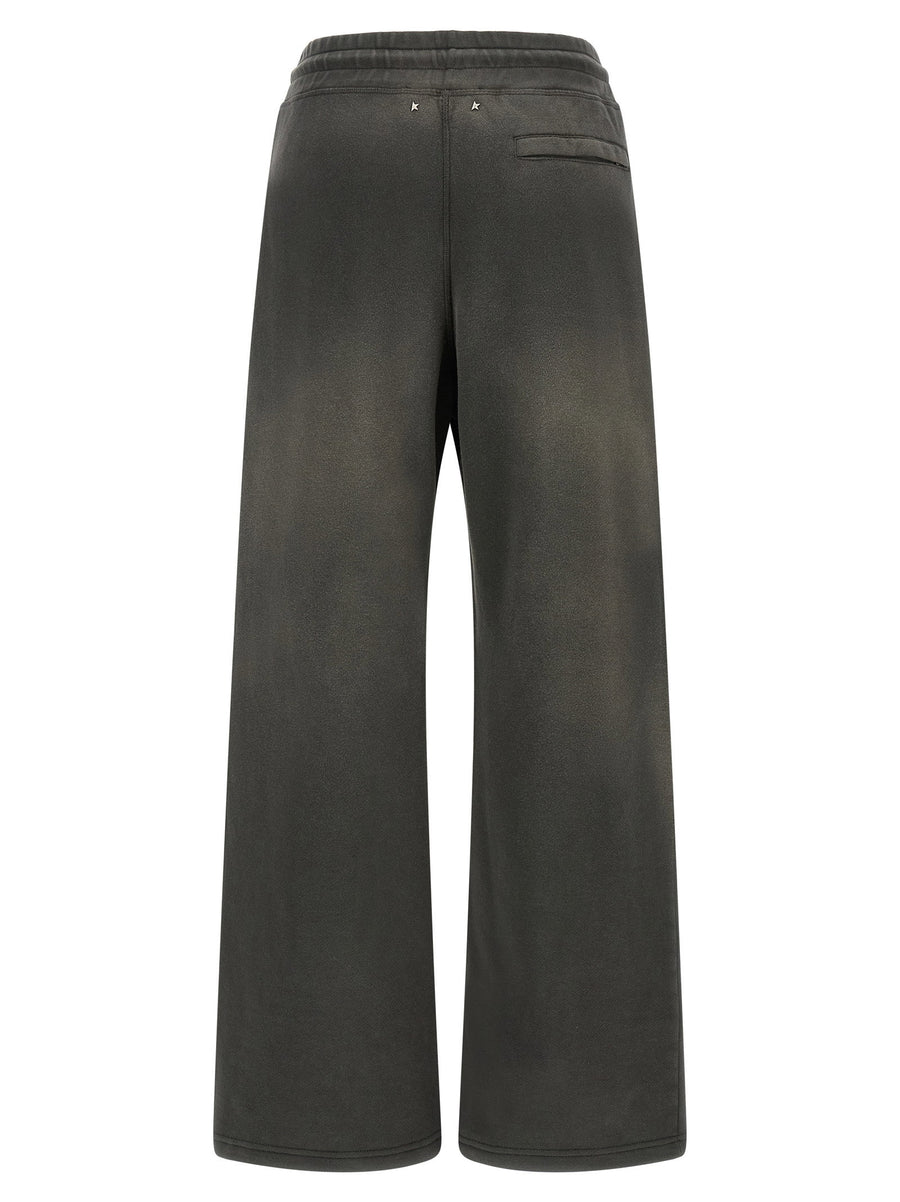 Golden Goose Star Joggers Gray Delave 100 Percent Cotton Wide Leg Trousers