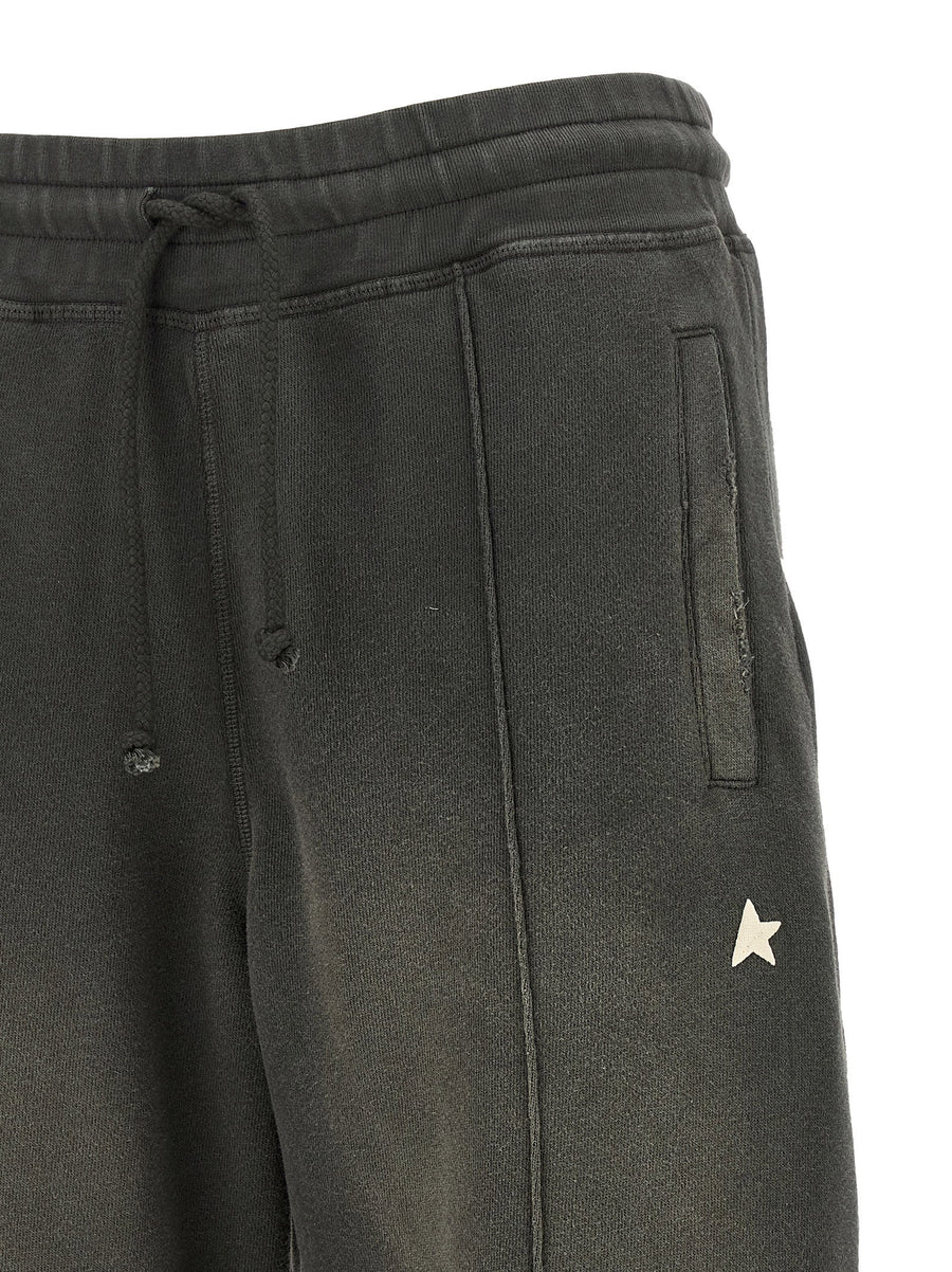 Golden Goose Star Joggers Gray Delave 100 Percent Cotton Wide Leg Trousers