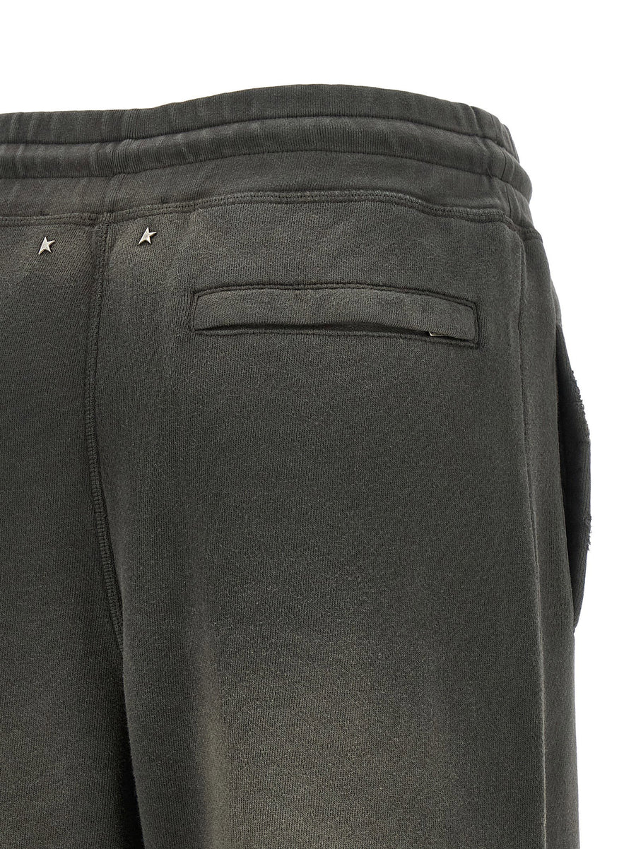 Golden Goose Star Joggers Gray Delave 100 Percent Cotton Wide Leg Trousers
