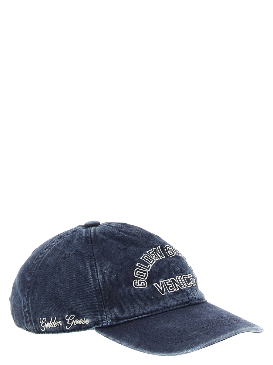 Golden Goose Journey Cap Blue One Hundred Percent Cotton Embroidered Logo
