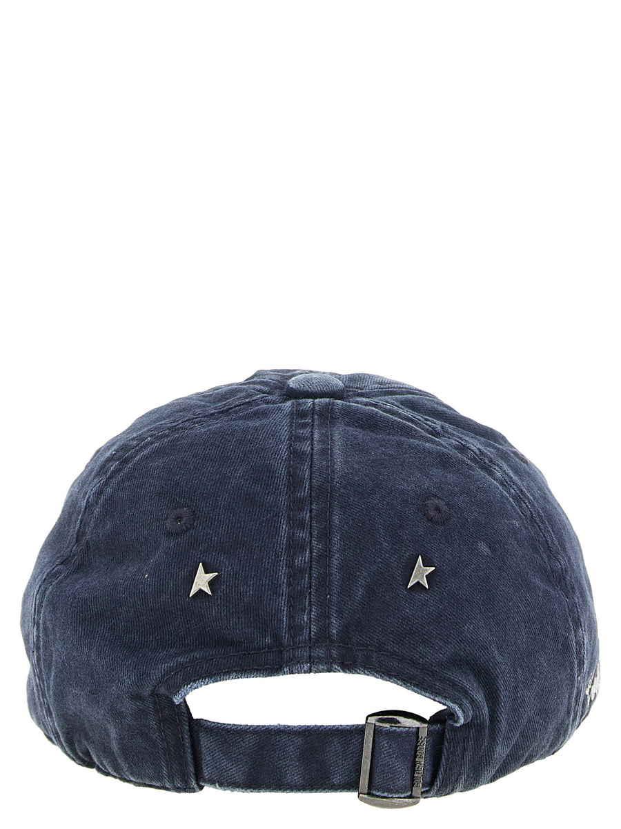 Golden Goose Journey Cap Blue One Hundred Percent Cotton Embroidered Logo