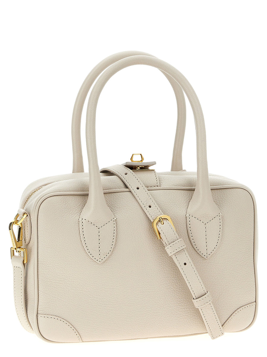 Golden Goose Vita Handbag White Goat Leather Luxurious Everyday Bag For Women With Versatile Carry Options