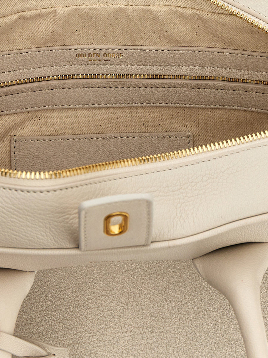 Golden Goose Vita Handbag White Goat Leather Luxurious Everyday Bag For Women With Versatile Carry Options