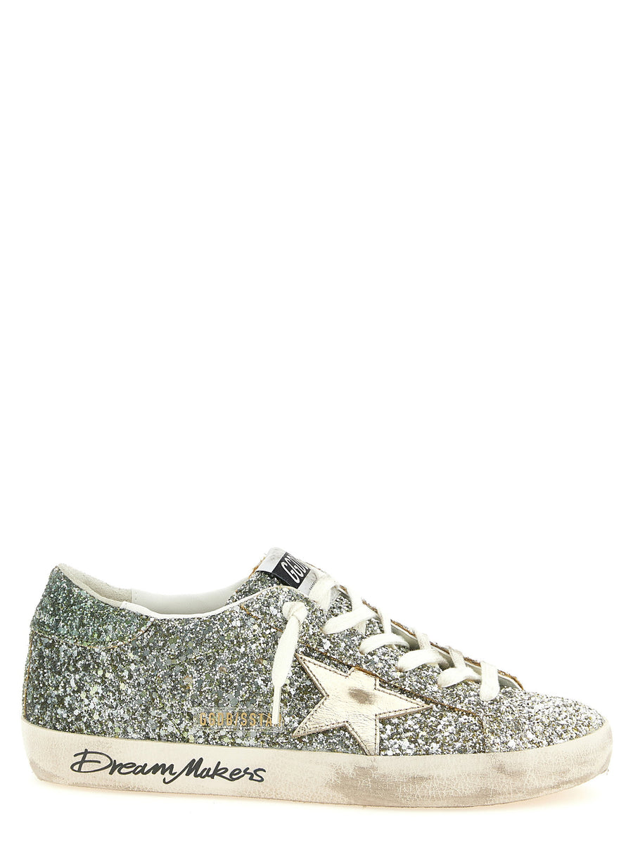 Golden Goose Super Star Glitter Sneakers Silver Gradient