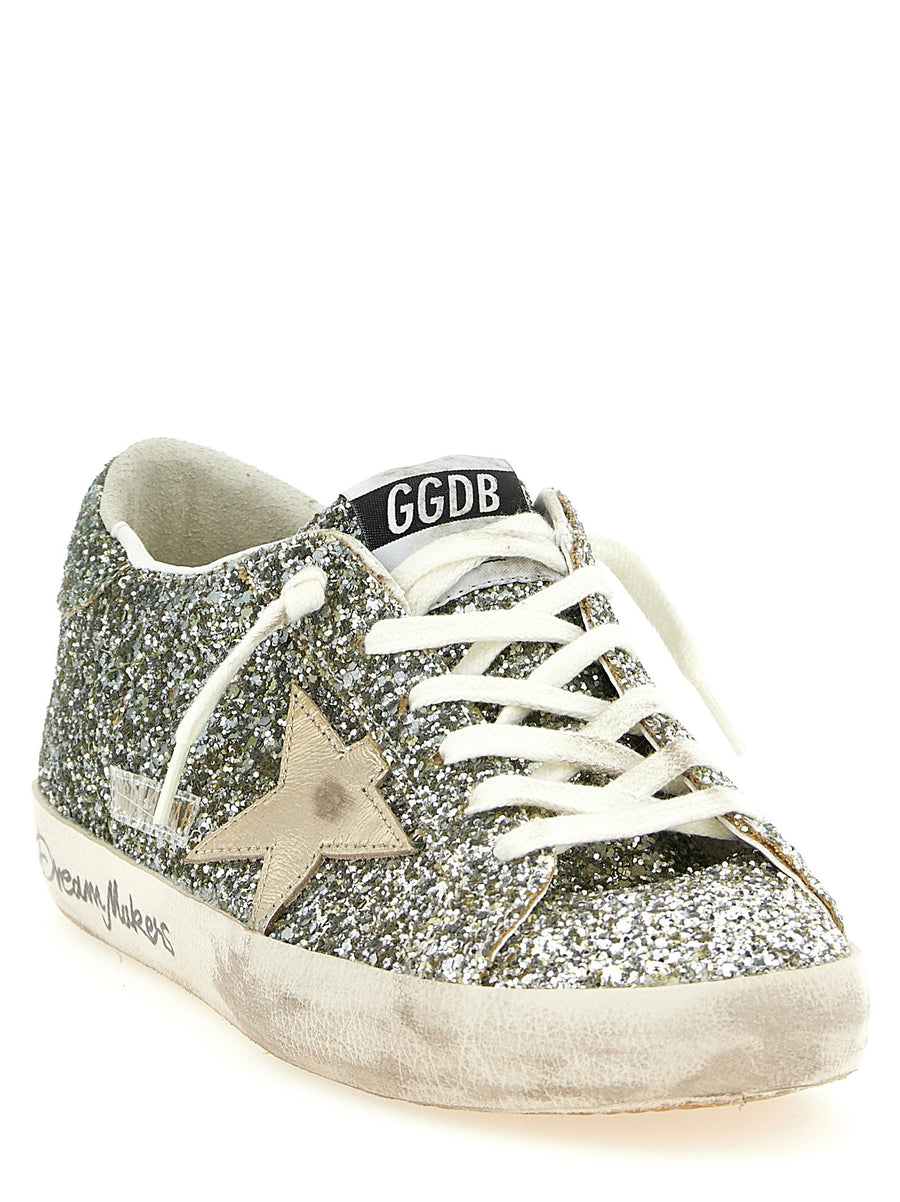 Golden Goose Super Star Glitter Sneakers Silver Gradient