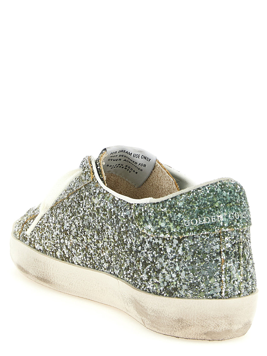 Golden Goose Super Star Glitter Sneakers Silver Gradient