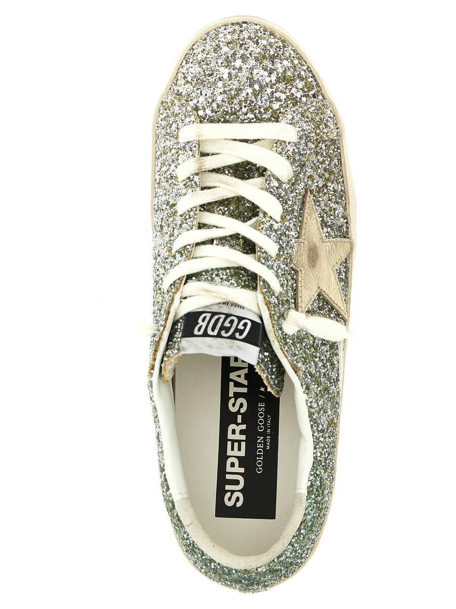 Golden Goose Super Star Glitter Sneakers Silver Gradient