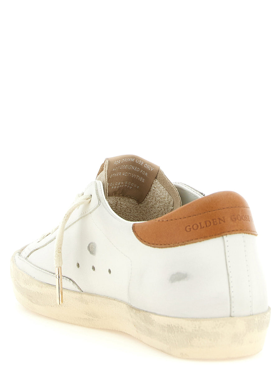 Golden Goose White Leather Superstar Sneakers For Women With Multicolor Accents