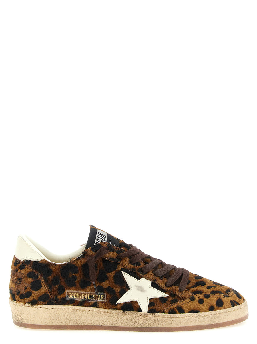 Golden Goose Ball Star Leopard Print Pony Hair Sneakers for Women