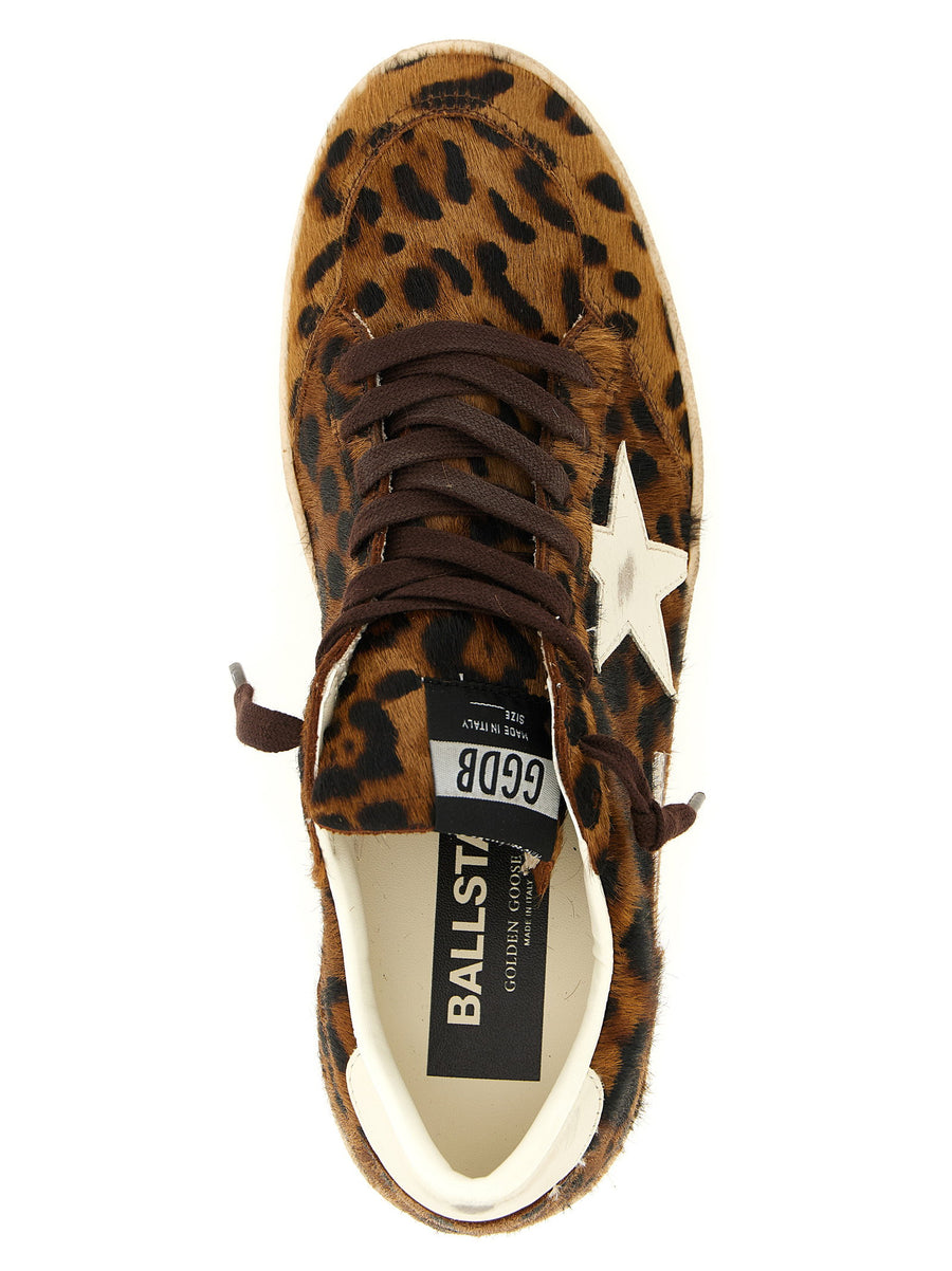 Golden Goose Ball Star Leopard Print Pony Hair Sneakers for Women