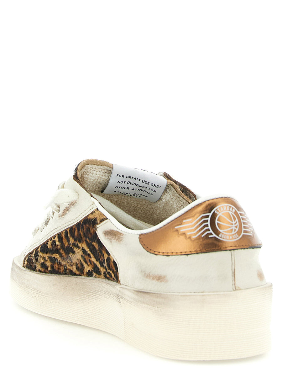 Golden Goose Stardan Sneakers For Women Multicolor Leather Pony Hair
