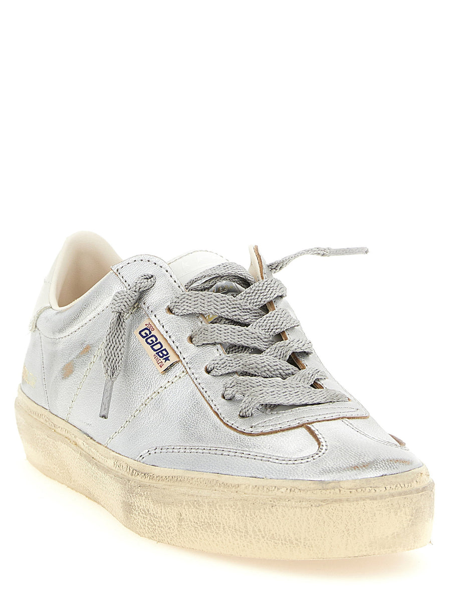 Golden Goose Soul Star Sneakers Silver Metallic Leather For Women Couture Statement High Shine