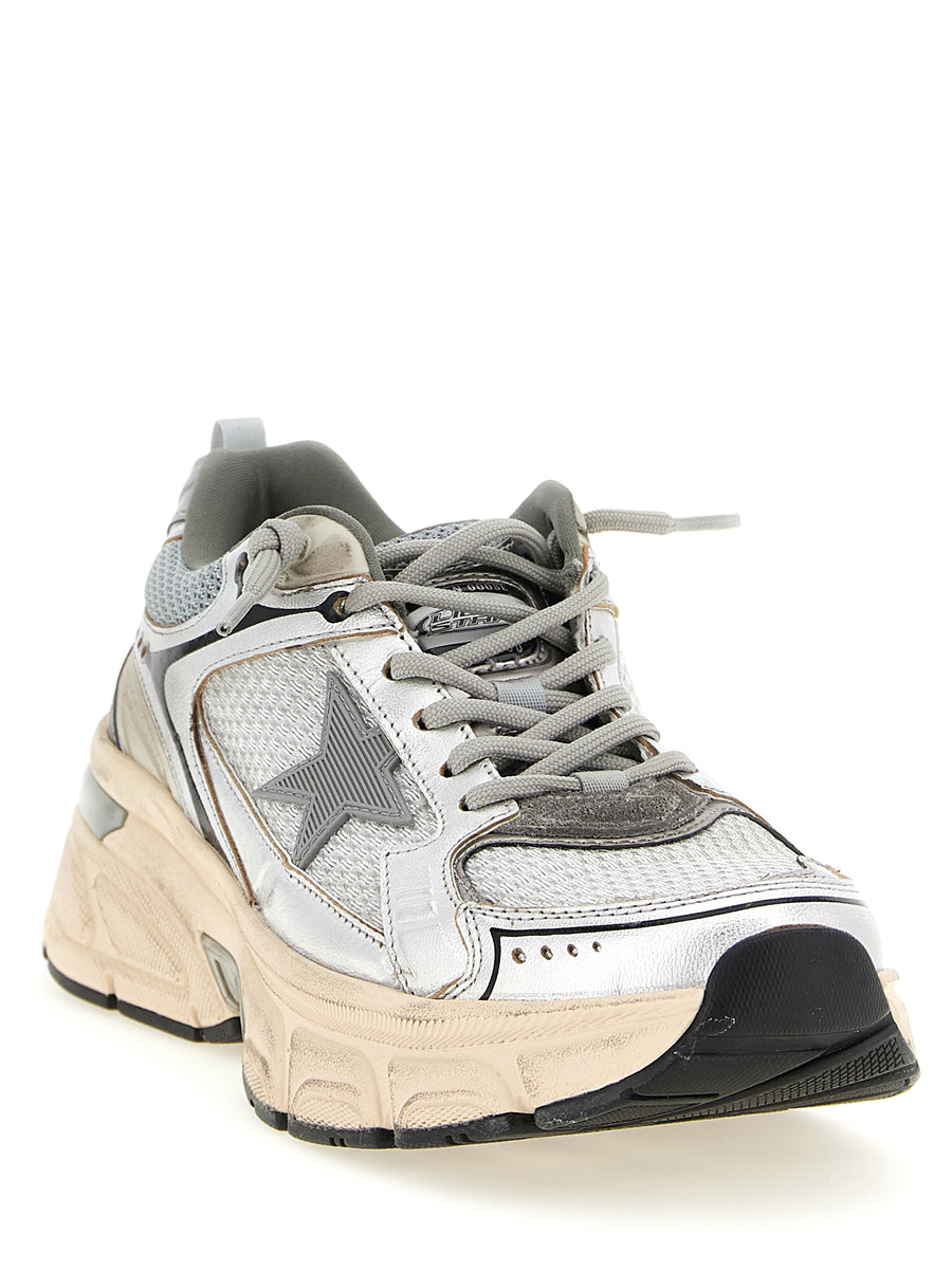 Golden Goose Lightstar Sneakers For Women Leather Mesh Comfort With TPU Star Detail Lace-Up Chunky Sole