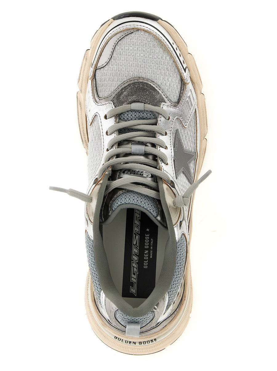 Golden Goose Lightstar Sneakers For Women Leather Mesh Comfort With TPU Star Detail Lace-Up Chunky Sole