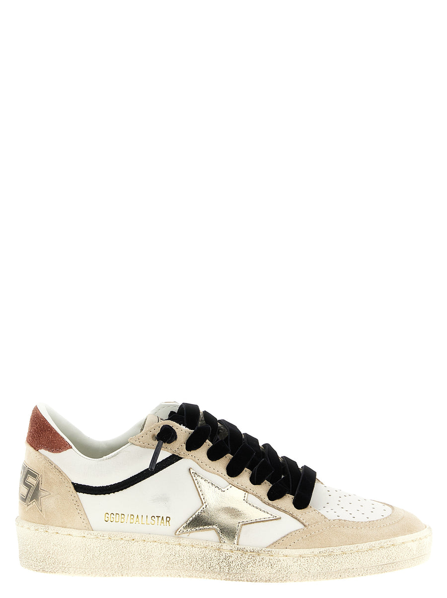 Golden Goose Ball Star Sneakers for Women Multicolor Used Effect Leather Velvet Laces