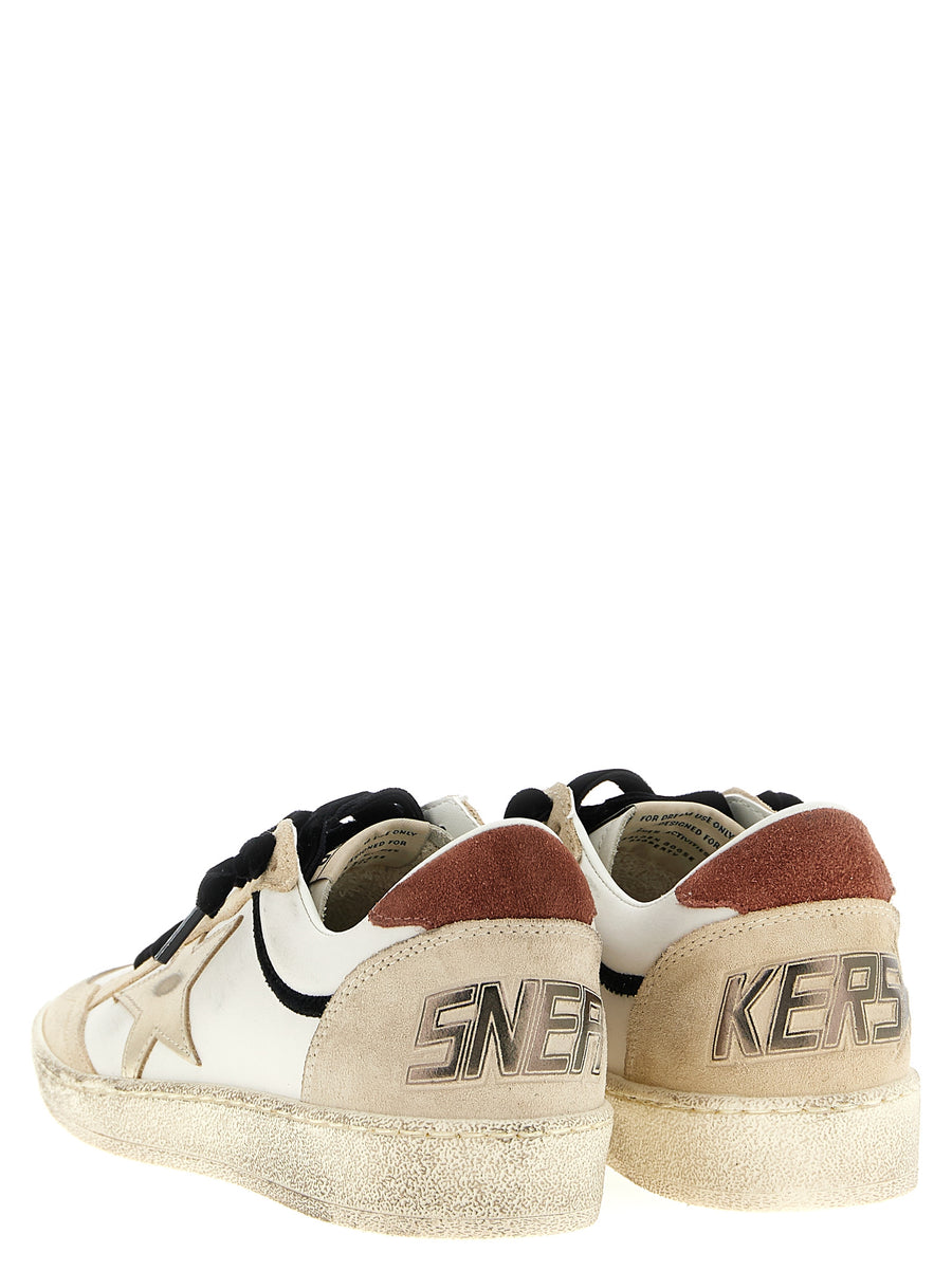 Golden Goose Ball Star Sneakers for Women Multicolor Used Effect Leather Velvet Laces