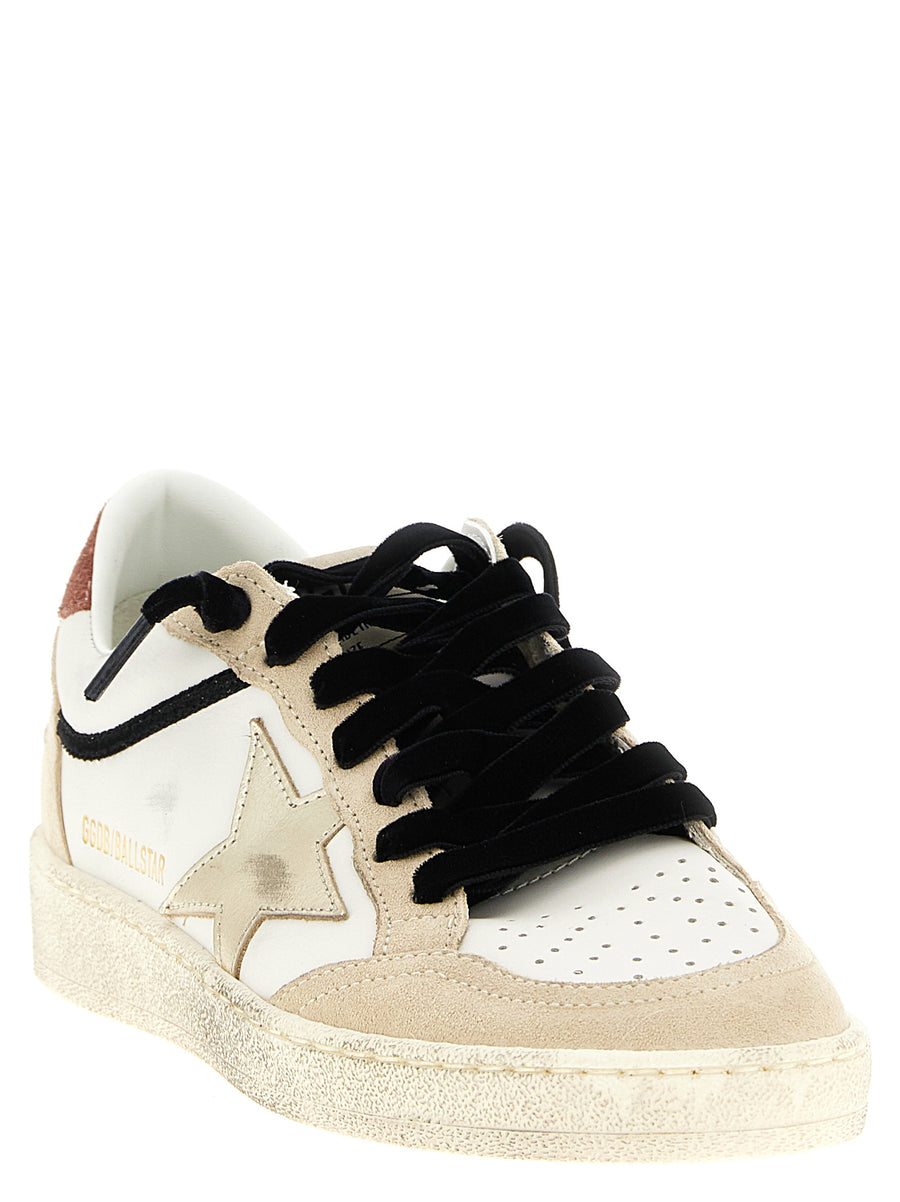Golden Goose Ball Star Sneakers for Women Multicolor Used Effect Leather Velvet Laces