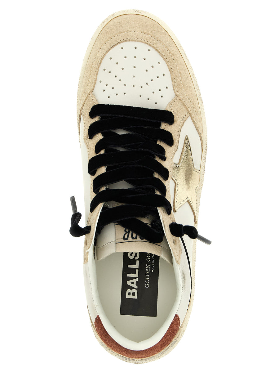 Golden Goose Ball Star Sneakers for Women Multicolor Used Effect Leather Velvet Laces