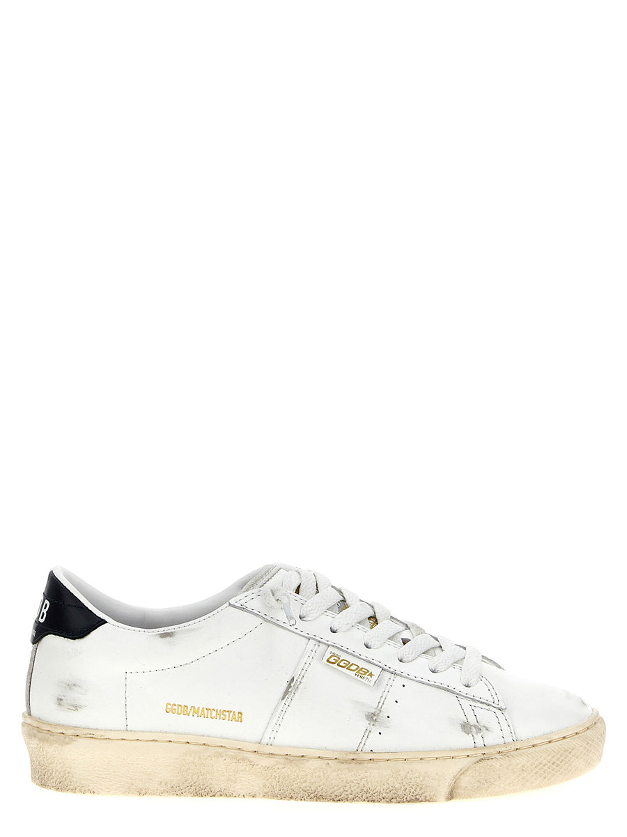 Golden Goose Matchstar Sneakers Women Blue Leather Premium Distressed Used Effect Finish