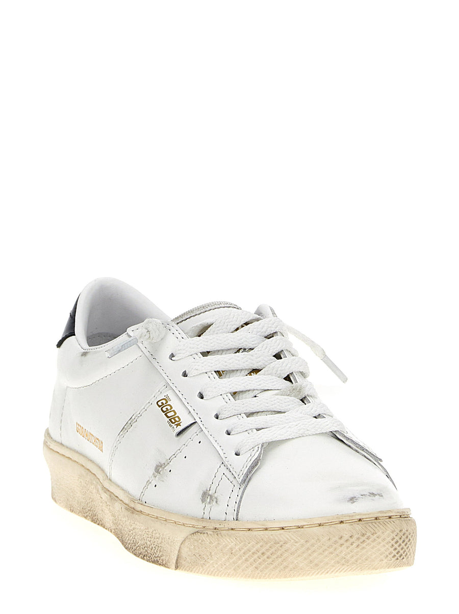 Golden Goose Matchstar Sneakers Women Blue Leather Premium Distressed Used Effect Finish