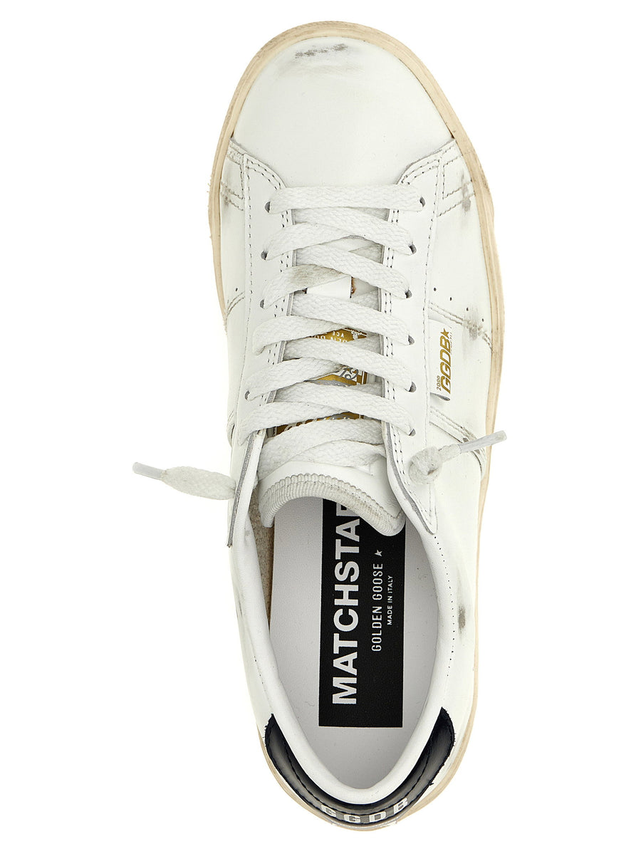 Golden Goose Matchstar Sneakers Women Blue Leather Premium Distressed Used Effect Finish