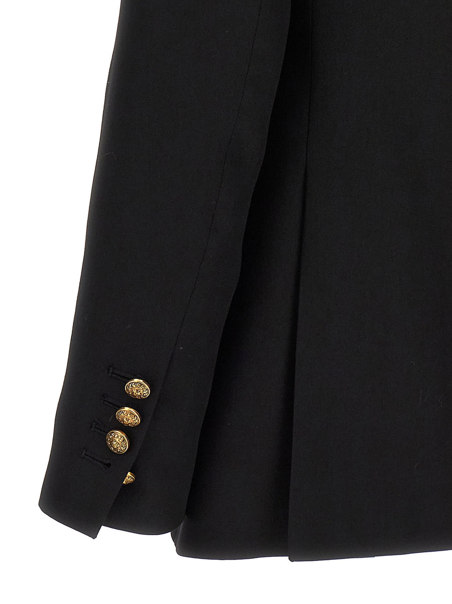 Golden Goose Diva Black Virgin Wool Double Breasted Blazer Peak Lapels