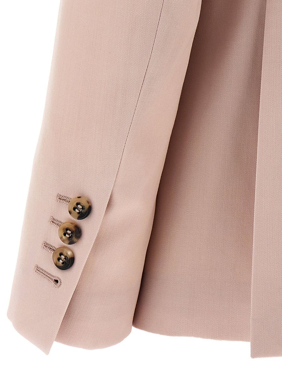 Golden Goose Diva Blazer For Women Pink Virgin Wool Double Breasted Structured Tailored Versatile Work To Evening