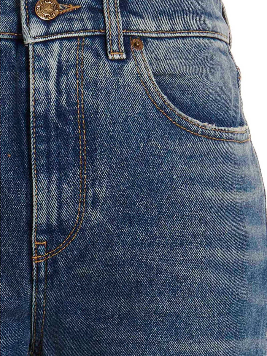 Golden Goose Deryn High Waist Distressed Flared Jeans Stone Wash Denim For Women